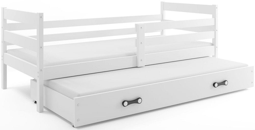 eoshop Detská posteľ s prístelkou ERYK 2 90x200 cm, biela/biela (Voľba matraca: Penový matrac)